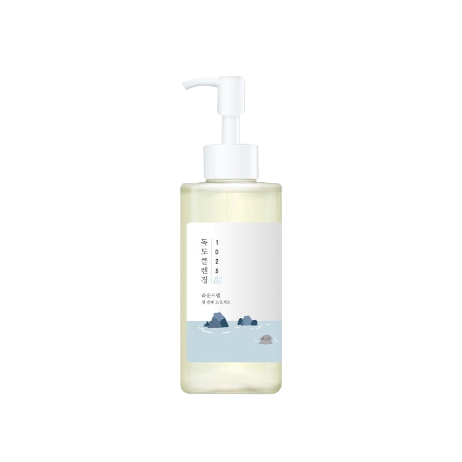 Round Lab Dokdo Cleansing Oil 200ml bottle with pump dispenser, clear liquid inside, label visible on the front.