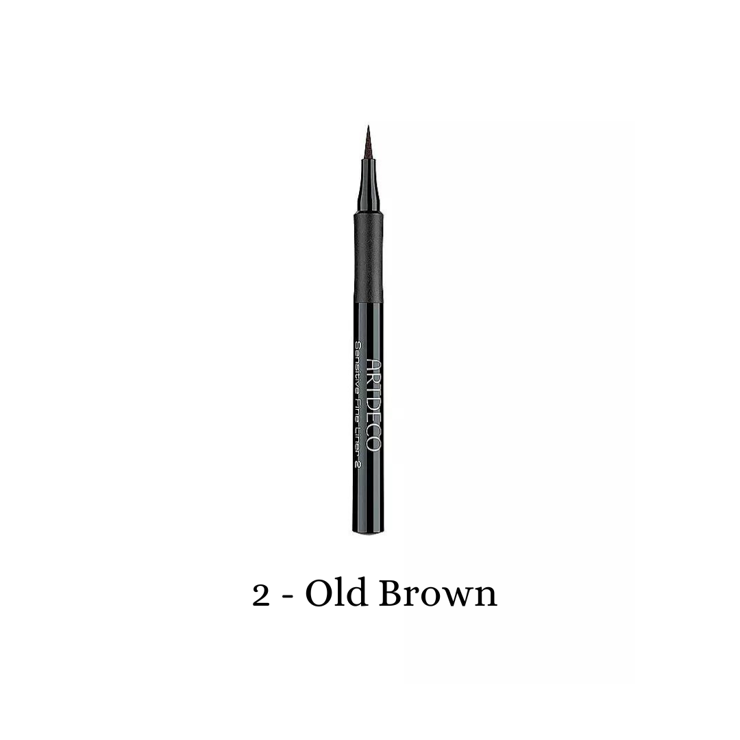 ARTDECO Sensitive Fine Liner liquid eyeliner in old brown with a fine tip for precise application.