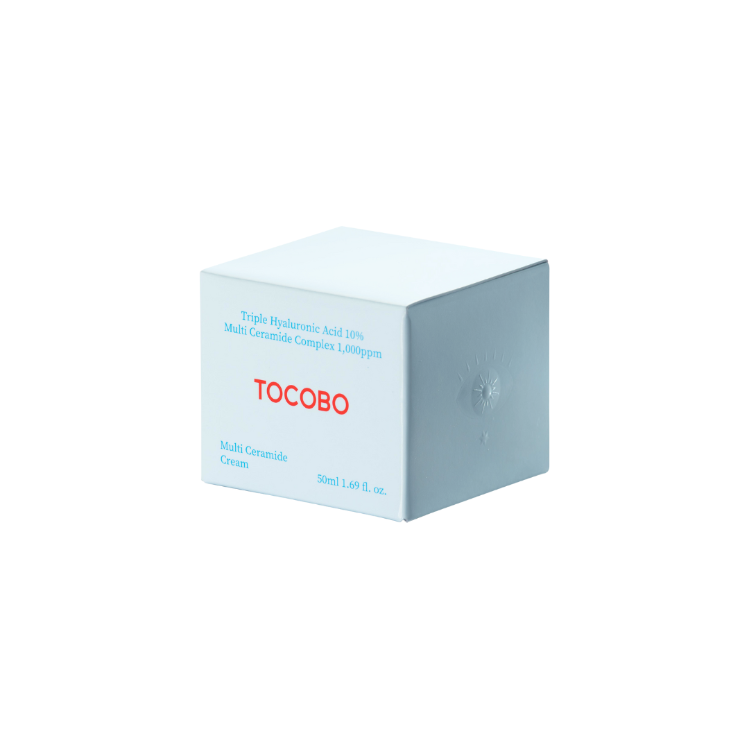 TOCOBO Multi Ceramide Cream face moisturizer in a 50ml jar, showcasing its smooth, hydrating skincare formula.