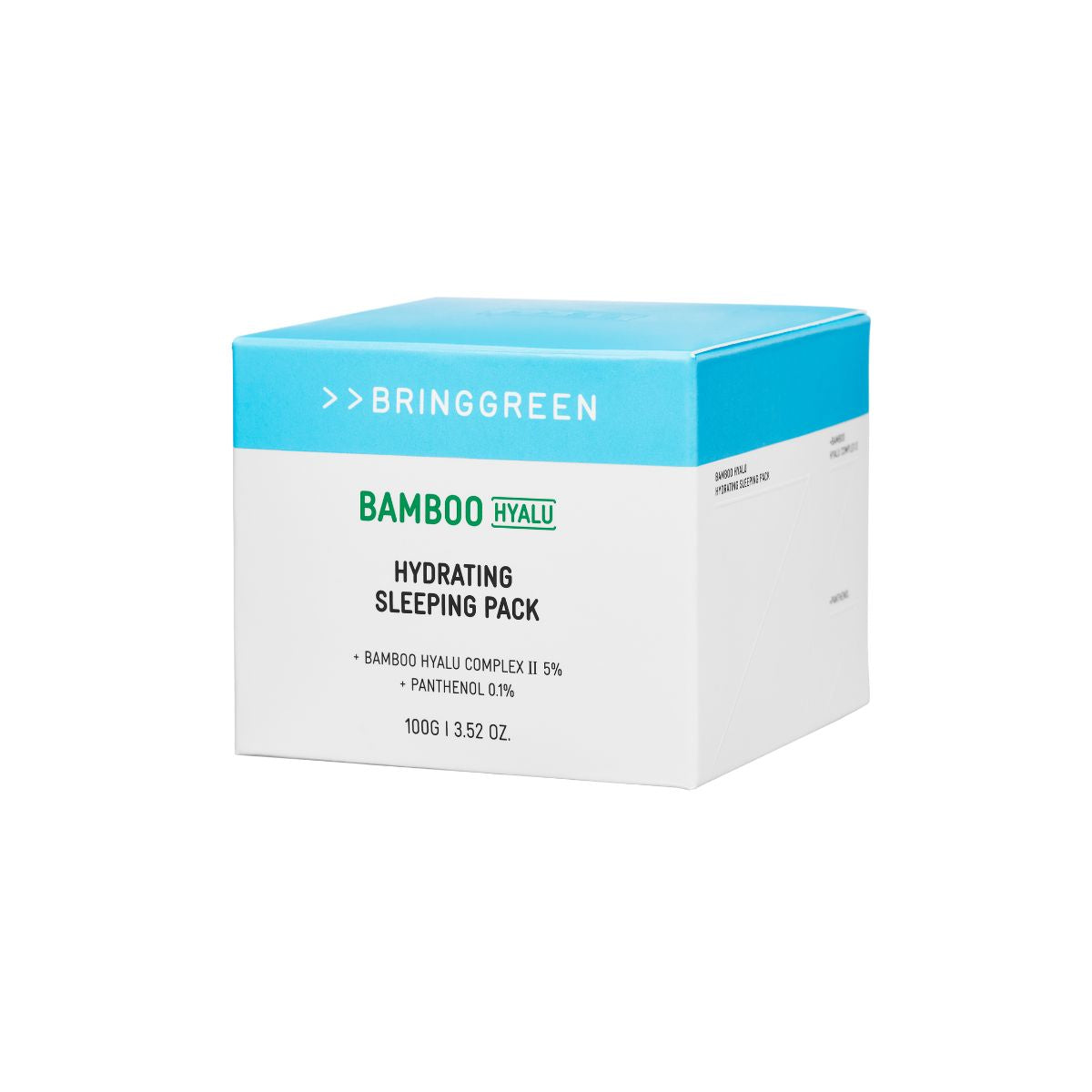 Bring Green Bamboo Hyalu Hydrating Sleeping Pack 100g, a soothing leave-on mask with bamboo and hyaluronic acid for deep moisture.