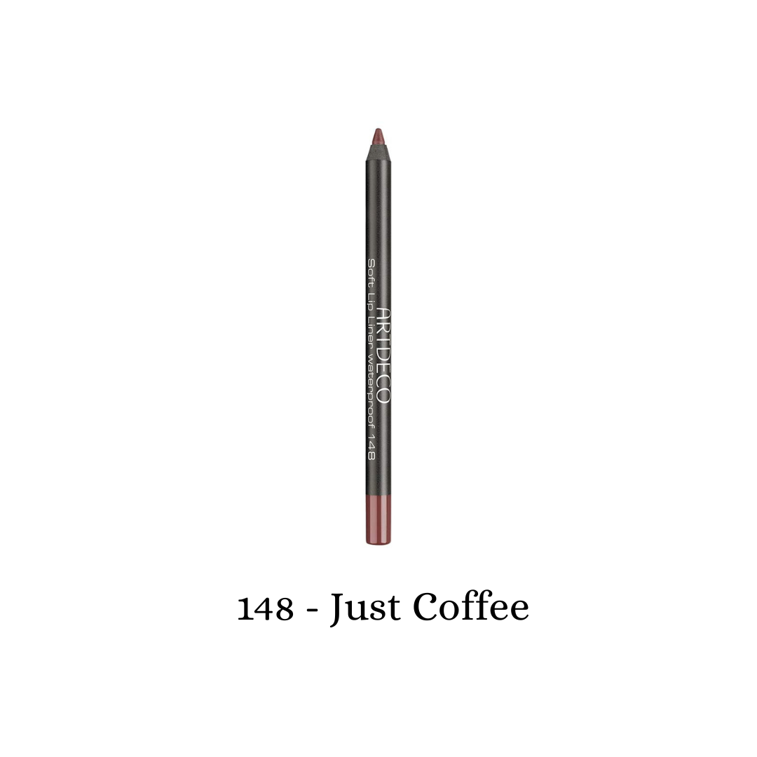 ARTDECO waterproof soft lip liner in Just Coffee, showcasing the smooth, creamy texture and precise application for defined lips.