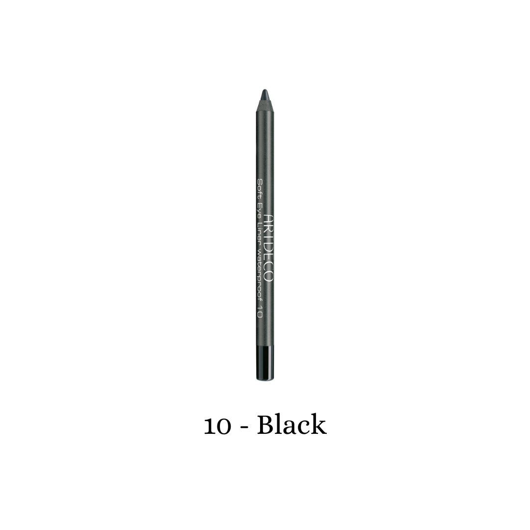 Black ARTDECO waterproof gel eyeliner pencil with a soft, smooth texture for precise eye definition.
