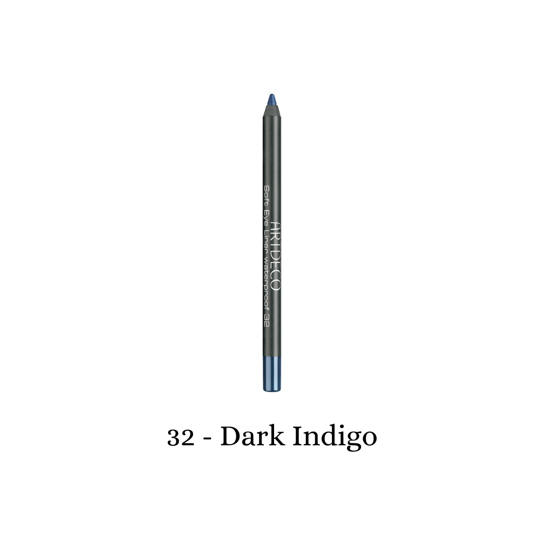 Dark indigo ARTDECO waterproof gel eyeliner in a soft, smooth application, perfect for defining eyes with long-lasting color.