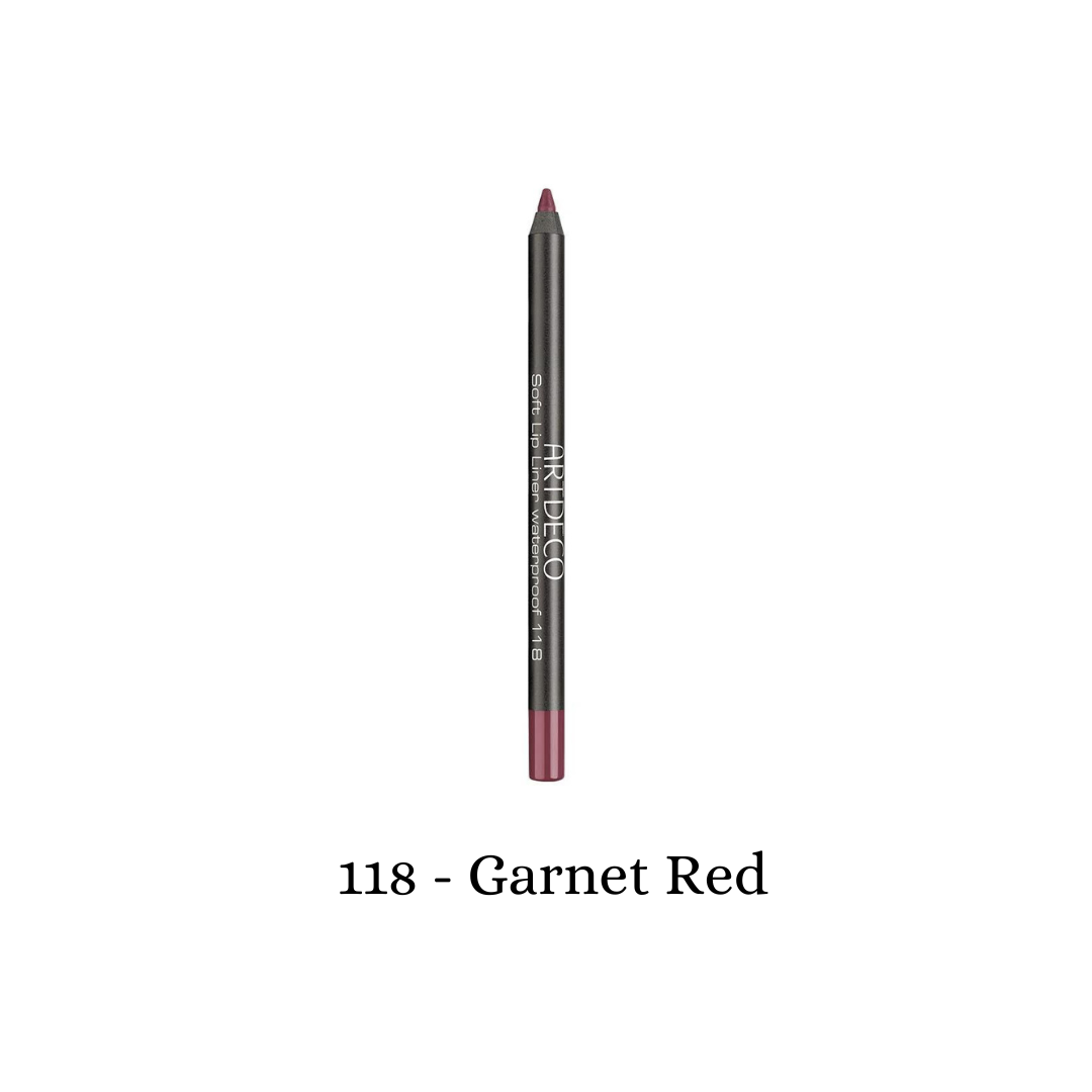 ARTDECO waterproof soft lip liner in garnet, showcasing smooth application and precise tip for defining lips.