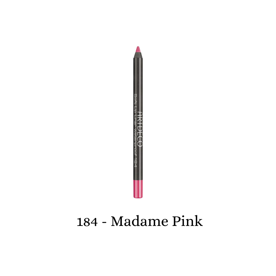 ARTDECO Soft Lipliner Waterproof in Madame Pink, showcasing smooth, pink lip liner with a soft, precise application.