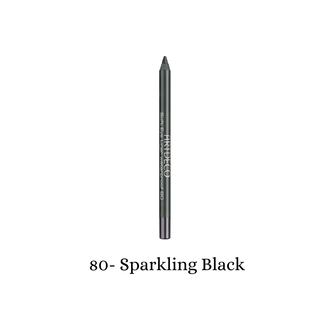 ARTDECO waterproof gel eyeliner in sparkling black, featuring a smooth, soft texture for precise eye definition.