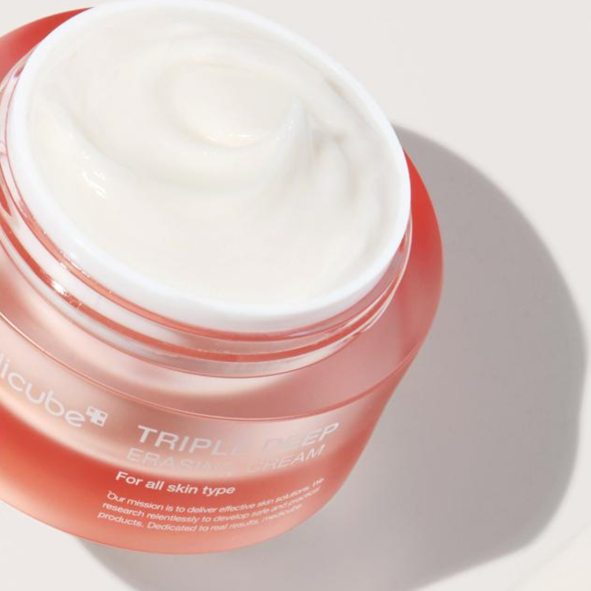 Medicube Triple Collagen Cream 4.0 face moisturizer in 50ml jar, shown in a square container with a clean, modern design.