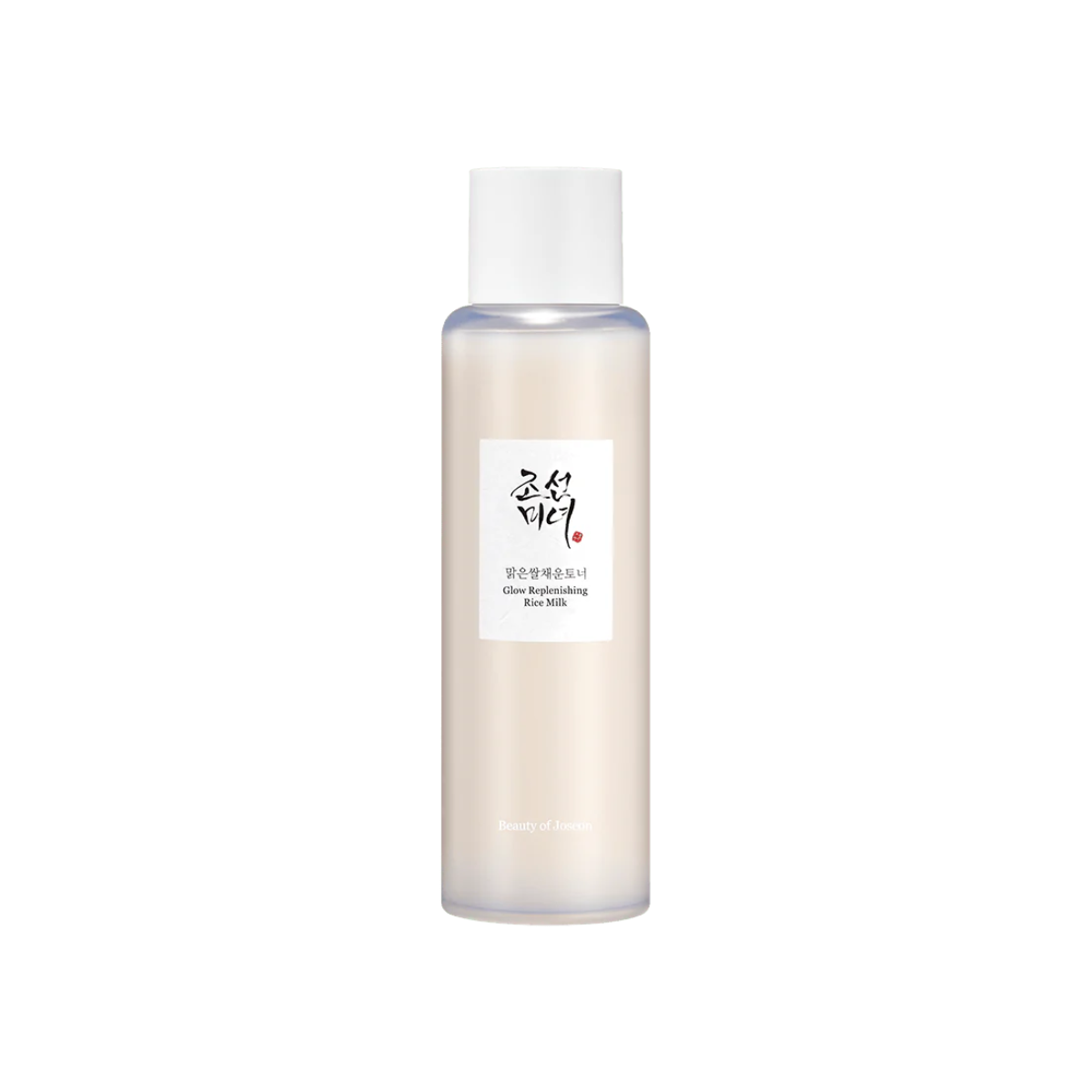 Beauty of Joseon Glow Replenishing Rice Milk toner in a 150ml bottle, with a minimalist label and square-shaped packaging.