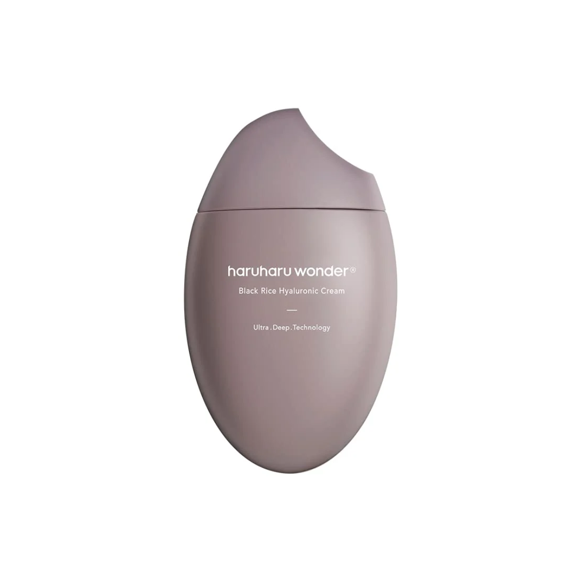 Haruharu Wonder Black Rice Hyaluronic Cream 50ml face moisturizer with black rice and hyaluronic acid in a sleek jar.
