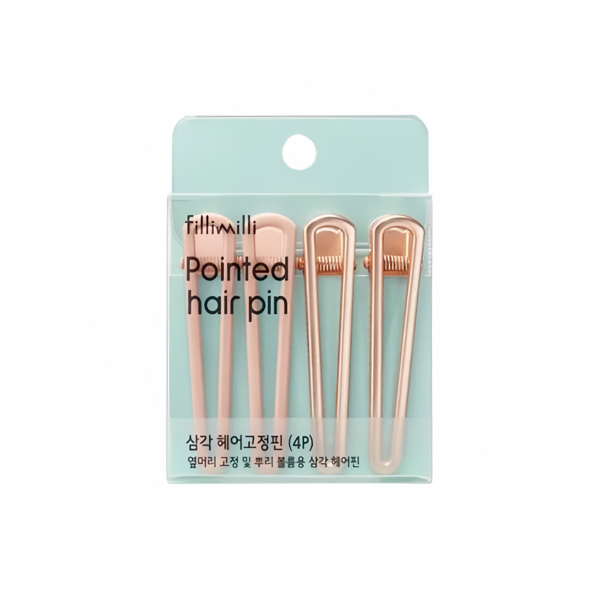 Set of four Fillimilli pointed hair pins for stylish hair styling, shown in a natural close-up image.