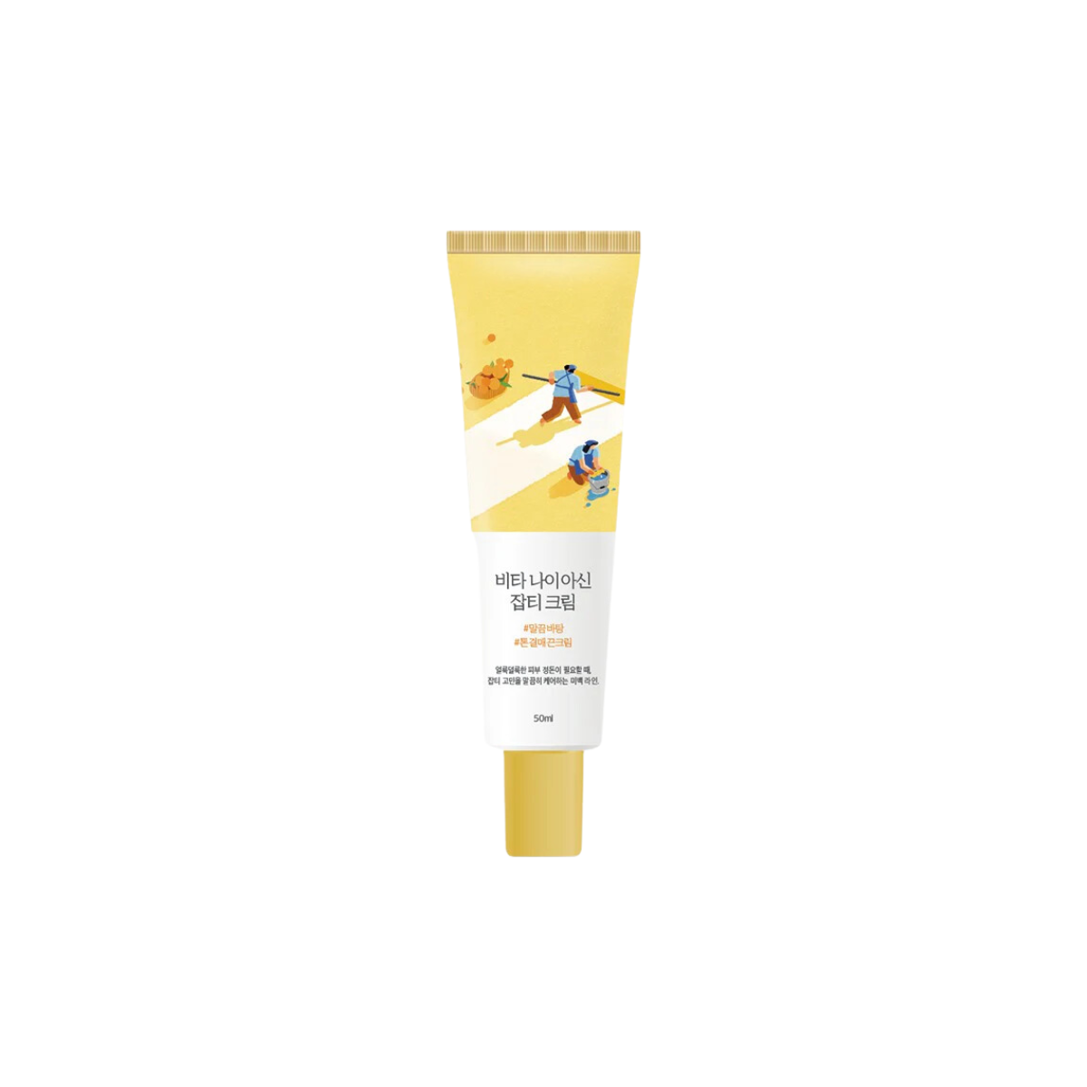 Round Lab Vita Niacinamide Dark Spot Cream face moisturizer in a 50ml jar, showcasing its smooth, creamy texture and packaging.