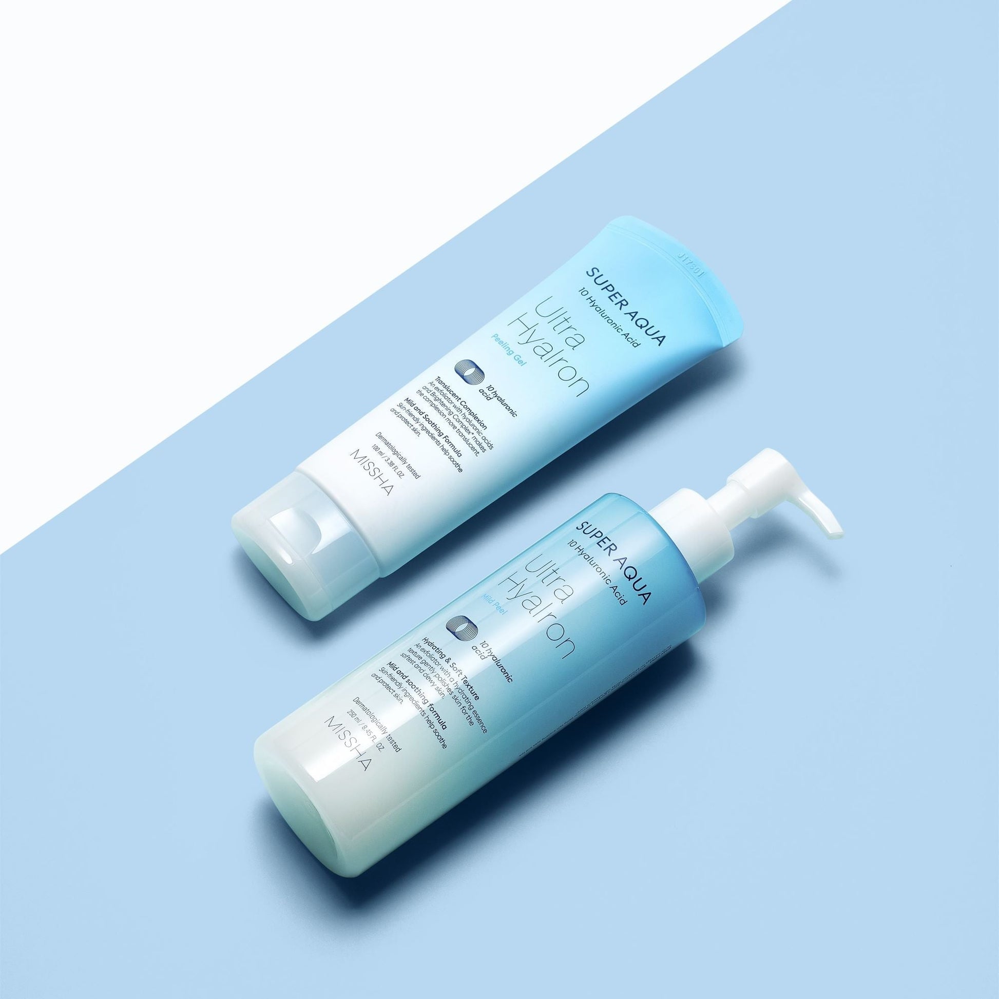 Missha Super Aqua Ultra Hyalron Peeling Gel in 100ml, exfoliating gel with hydrating hyaluronic acid for smooth, refreshed skin.