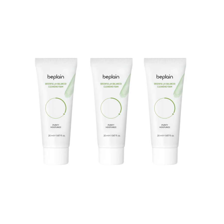 Beplain Greenful Ph-balanced Cleansing Foam 20ml (3 pack bundle) - Shop K-Beauty in Australia