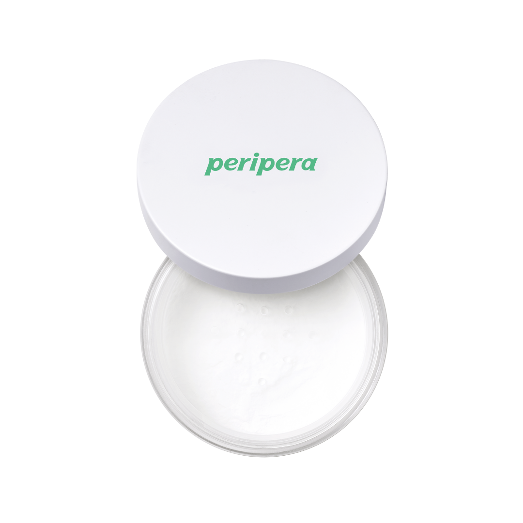 Peripera Oil Capture Priming Powder in a setting powder container, designed to control oil and set makeup smoothly.