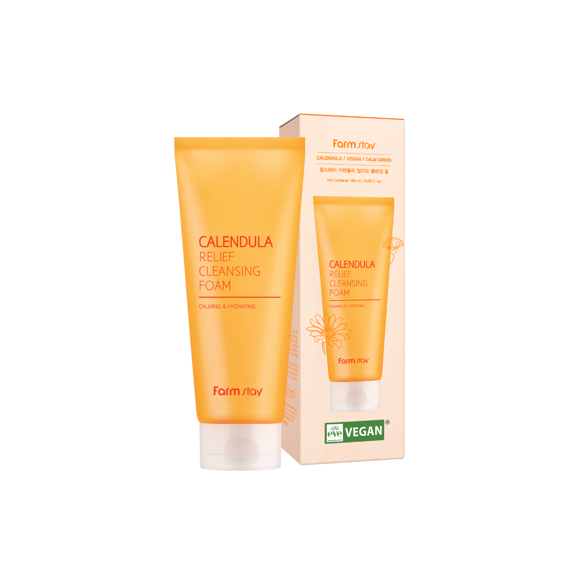 Farmstay Calendula Relief Cleansing Foam 180ml - Shop K-Beauty in Australia