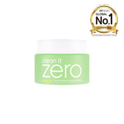 Banila Co Clean It Zero Pore Clarifying Cleansing Balm jar with product label and lid, creamy balm texture visible inside.