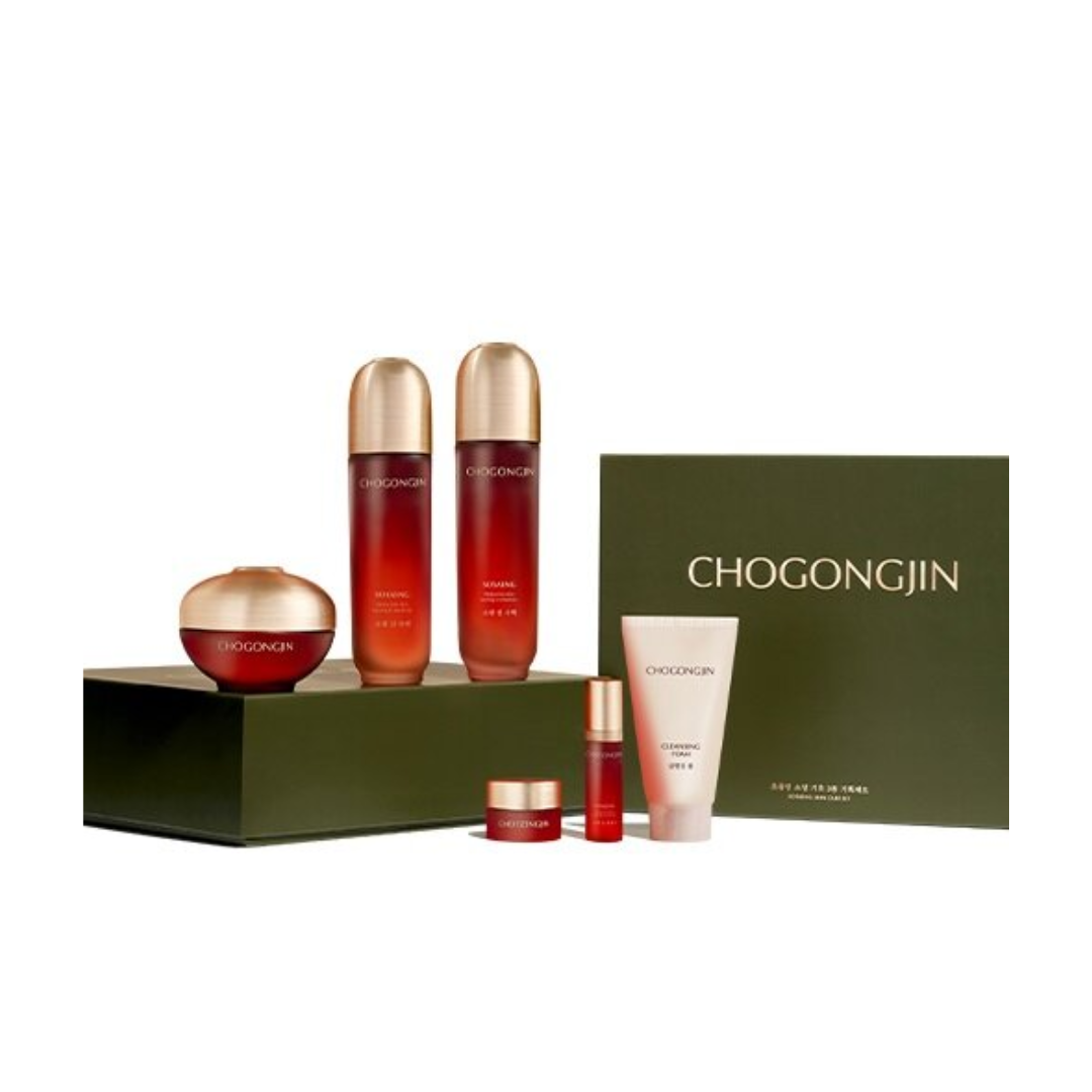 Chogongjin Sosaeng Special Skincare Set with multiple skincare products arranged in a gift box.