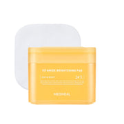 Mediheal Vitamide Brightening Toner Pads, 100-piece jar with textured pads for skin brightening and exfoliation.