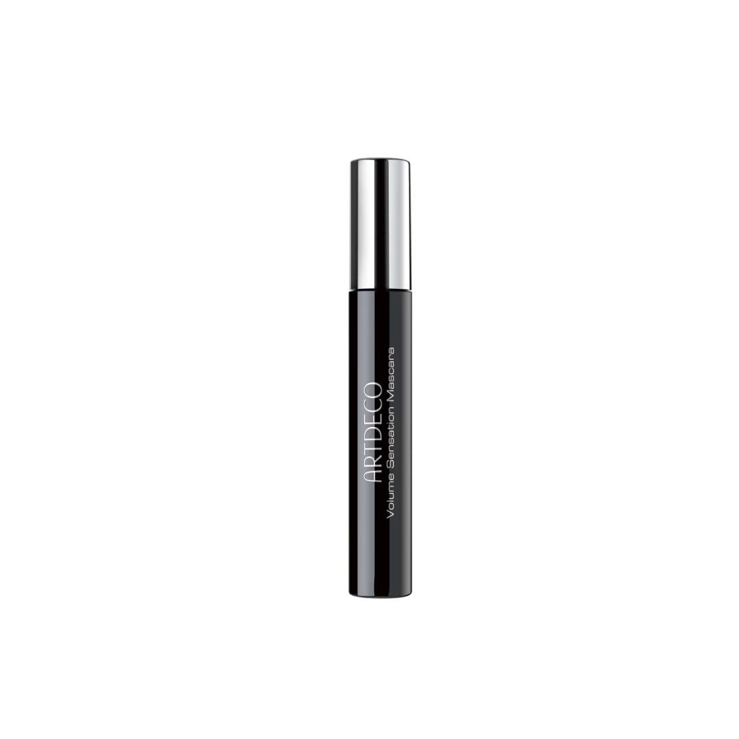 ARTDECO Volume Sensation Mascara with volumizing brush and black formula, enhancing lash length and fullness.