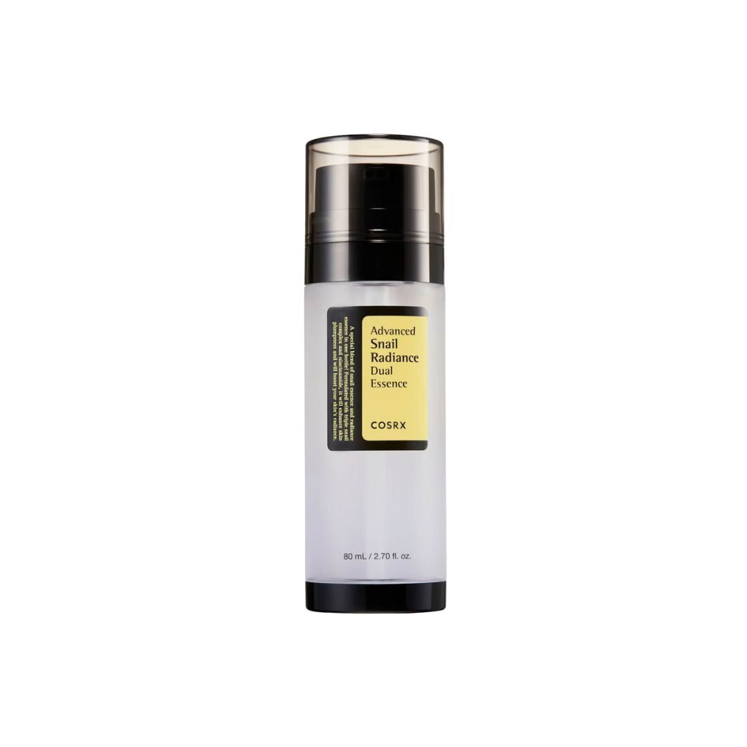 COSRX Advanced Snail Radiance Dual Essence 80ml bottle and dual-chamber packaging