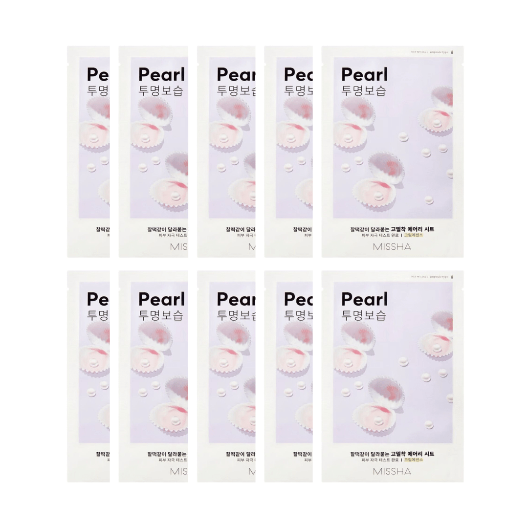 Missha Airy Fit Sheet Mask [Pearl] 10pc Bundle | La Cosmetique