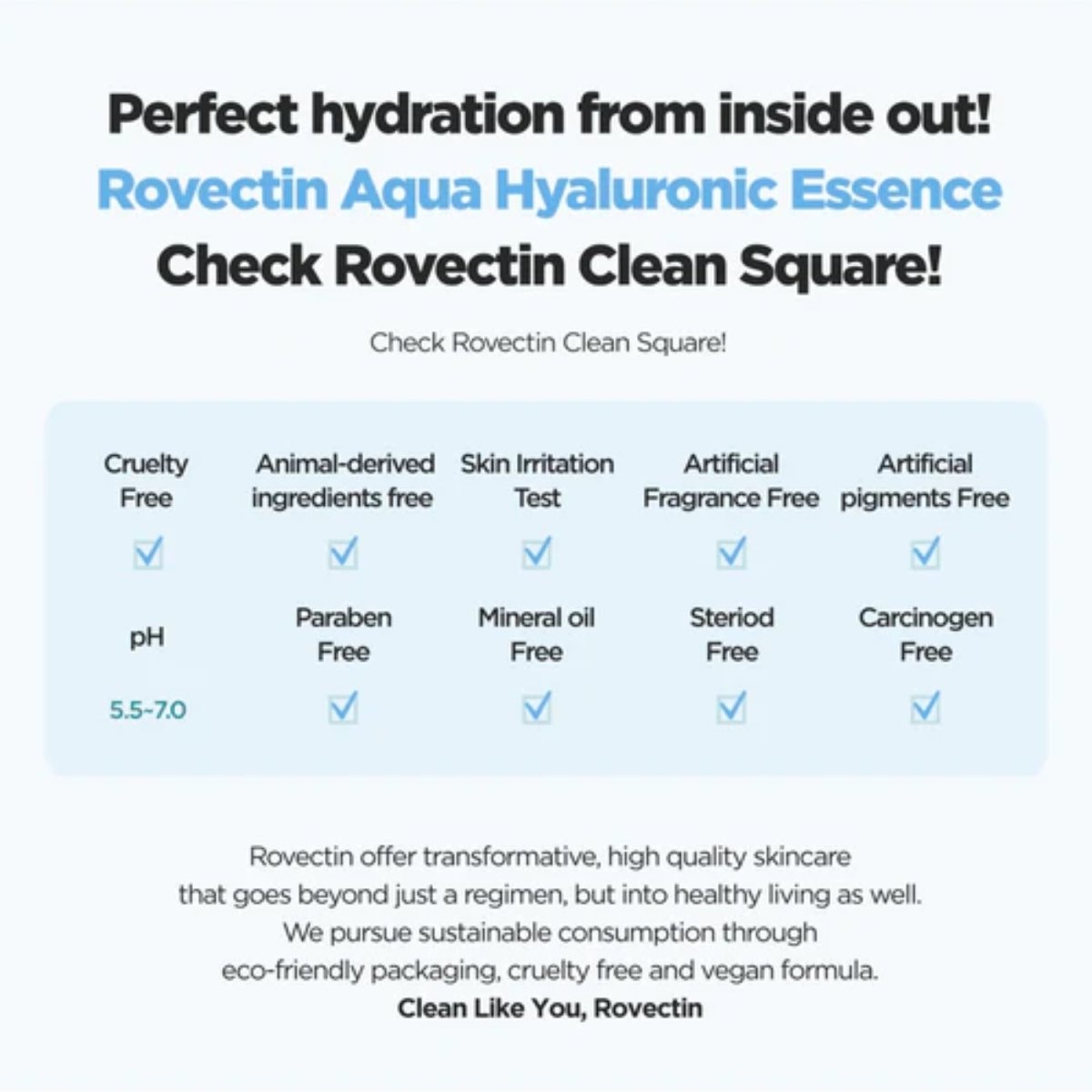 Rovectin Aqua Hyaluronic Essence 100ml | La Cosmetique