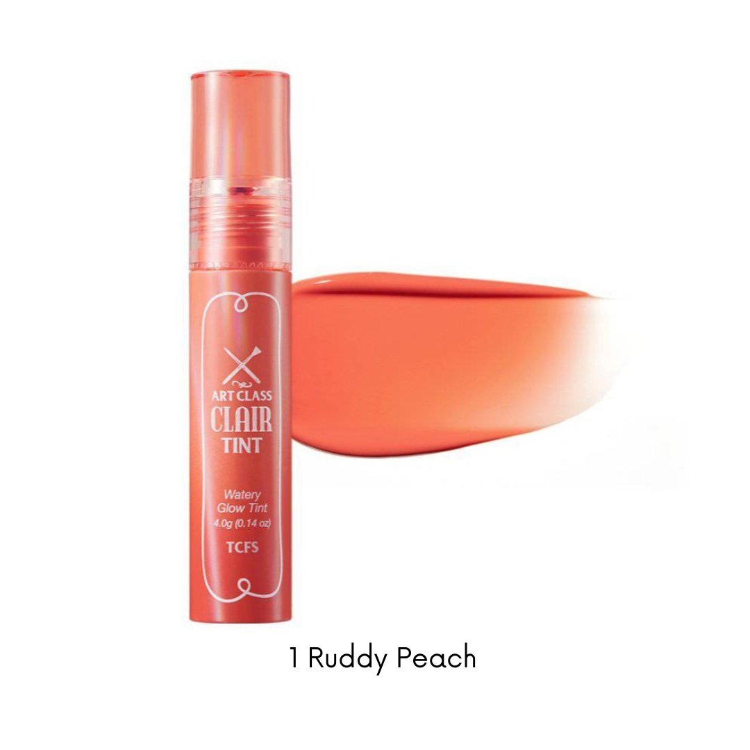 Too Cool For School Artclass Clair Tint lip tint in five vibrant colors displayed in a row.