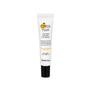 Farmstay Citrus Yuja Vitalizing Eye Serum in 25ml bottle, featuring a clear container with eye serum and citrus-inspired branding.