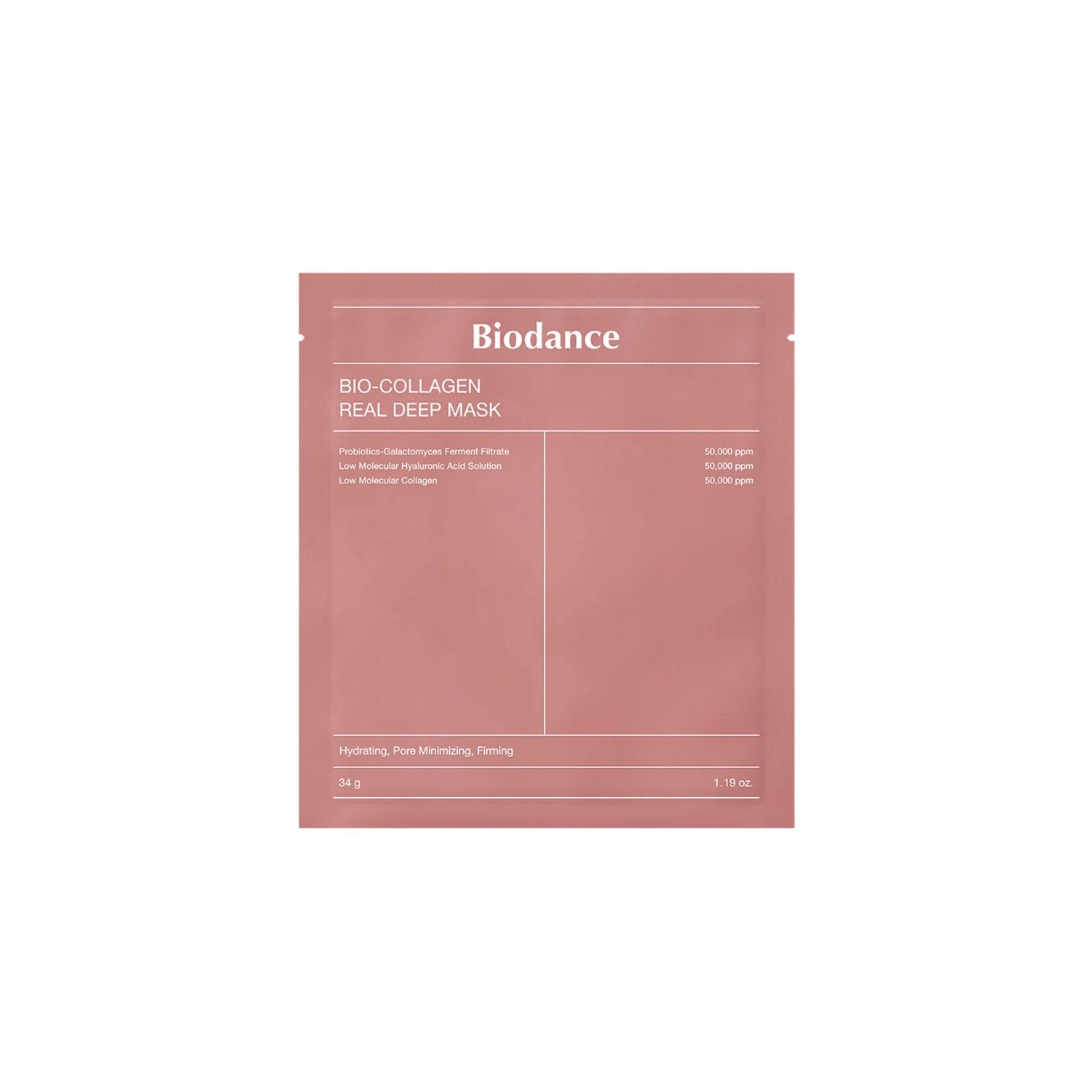 Biodance Bio-Collagen Real Deep Mask sheet mask box with four sheet masks for hydrating and nourishing skin.