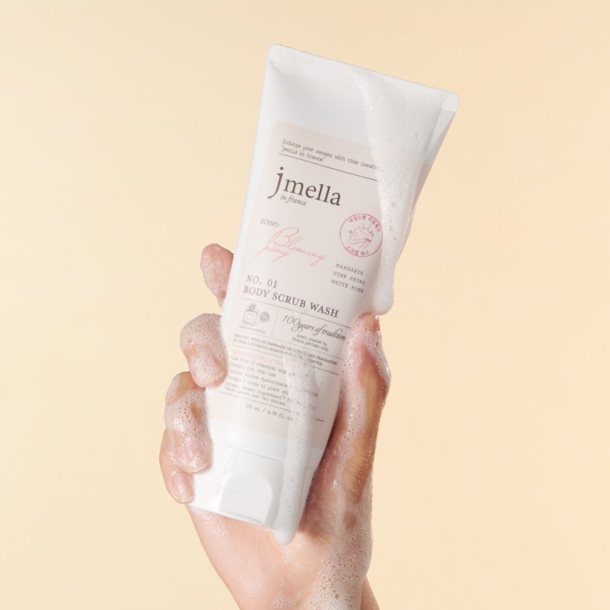 Jmella in France Blooming Peony Body Scrub Wash [200ml] | La Cosmetique
