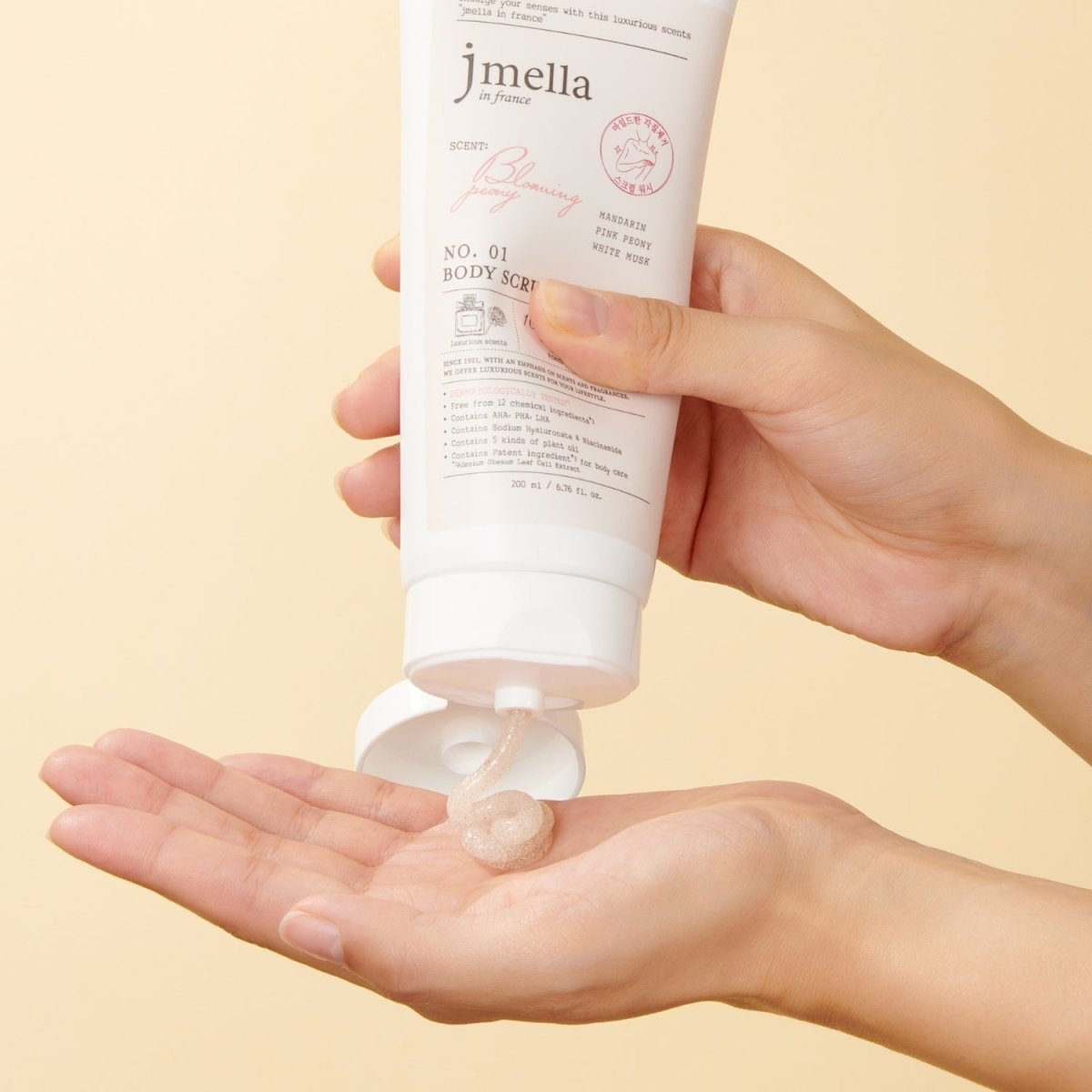 Jmella in France Blooming Peony Body Scrub Wash [200ml] | La Cosmetique