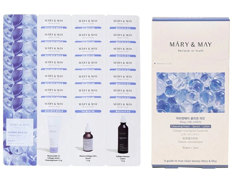 MARY&MAY MARY&MAY WHITE COLLAGEN LINE 3 STEP SACHET - Shop K-Beauty in Australia