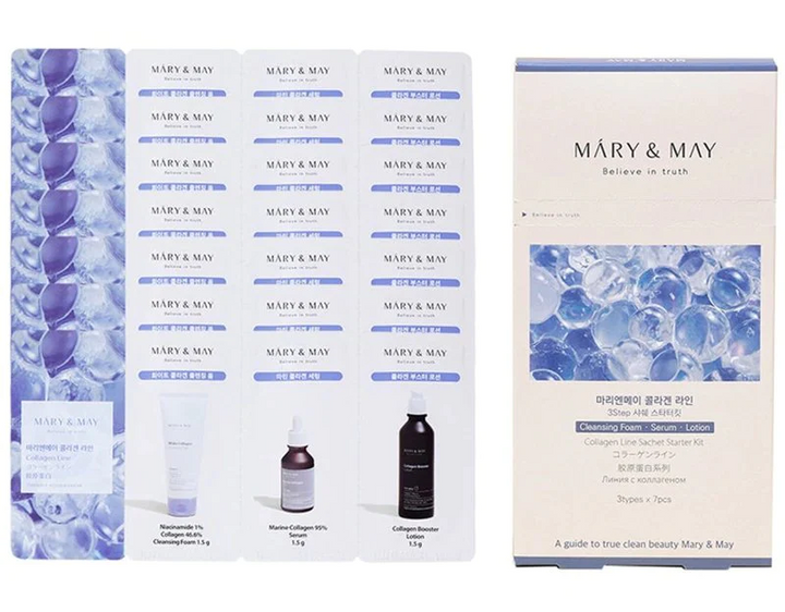 MARY&MAY MARY&MAY WHITE COLLAGEN LINE 3 STEP SACHET - Shop K-Beauty in Australia