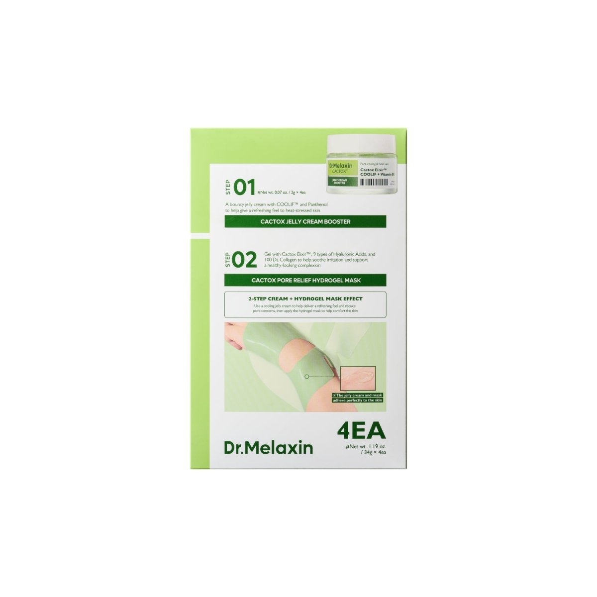 Dr.Melaxin Cactox Pore Relief Jelly Cream Hydrogel Mask Box [4pcs] | La Cosmetique