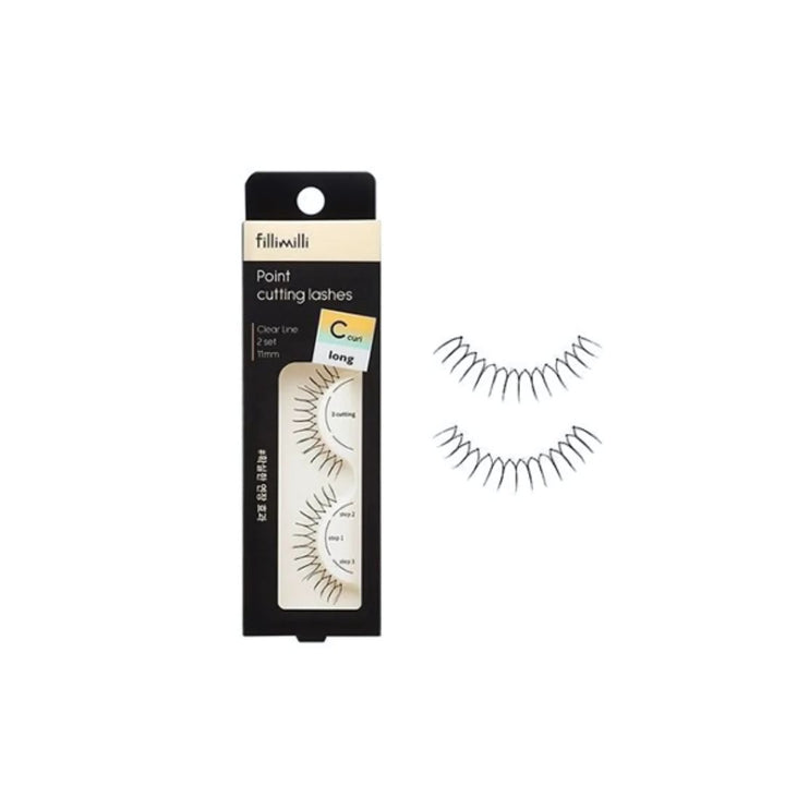 Fillimilli Point Cutting Lashes 01 Super Long C-curl (11mm) (2 Sets) - Shop K-Beauty in Australia