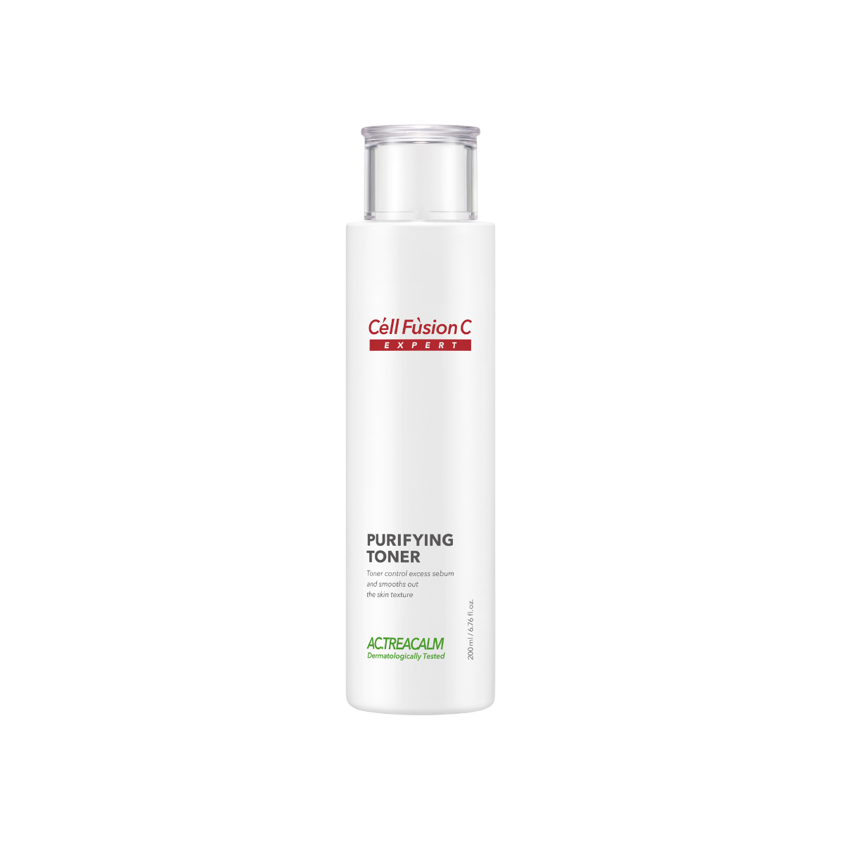 Cell Fusion C Expert Purifying Toner 200ml bottle, clear liquid in a white and blue skincare container.