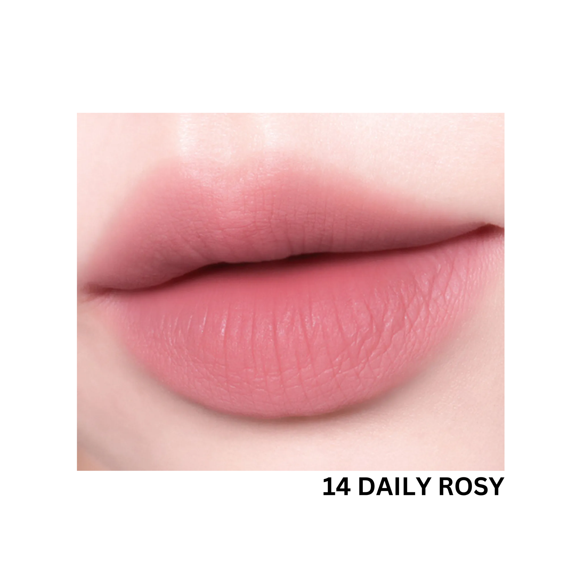 Peripera Over Blur Lip Tint in a soft, natural shade, applied on lips with a smooth, blurred finish for a subtle, glossy look.
