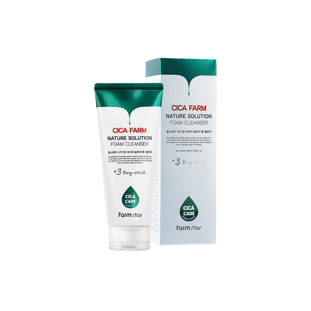 Farmstay Cica Farm Nature Solution Foam Cleanser [180ml] | La Cosmetique