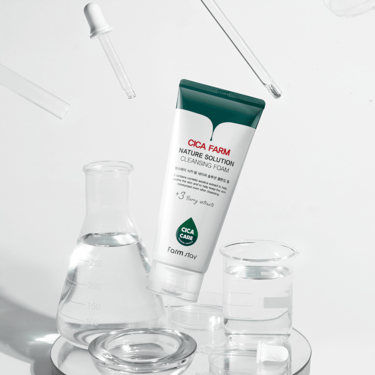 Farmstay Cica Farm Nature Solution Foam Cleanser [180ml] | La Cosmetique