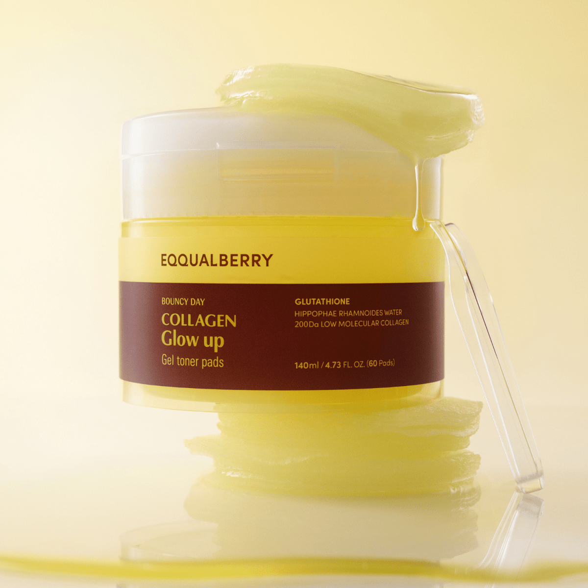 Eqqualberry Collagen Glow Up Gel Toner Pad 60pcs | La Cosmetique