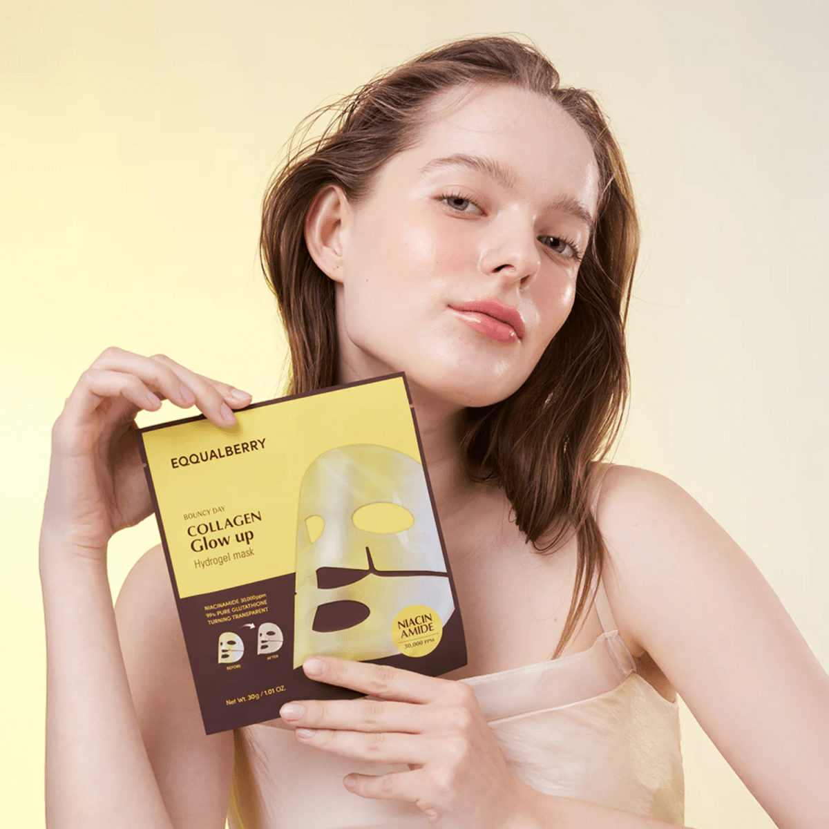 Eqqualberry Collagen Glow Up Hydrogel Mask 1pc | La Cosmetique