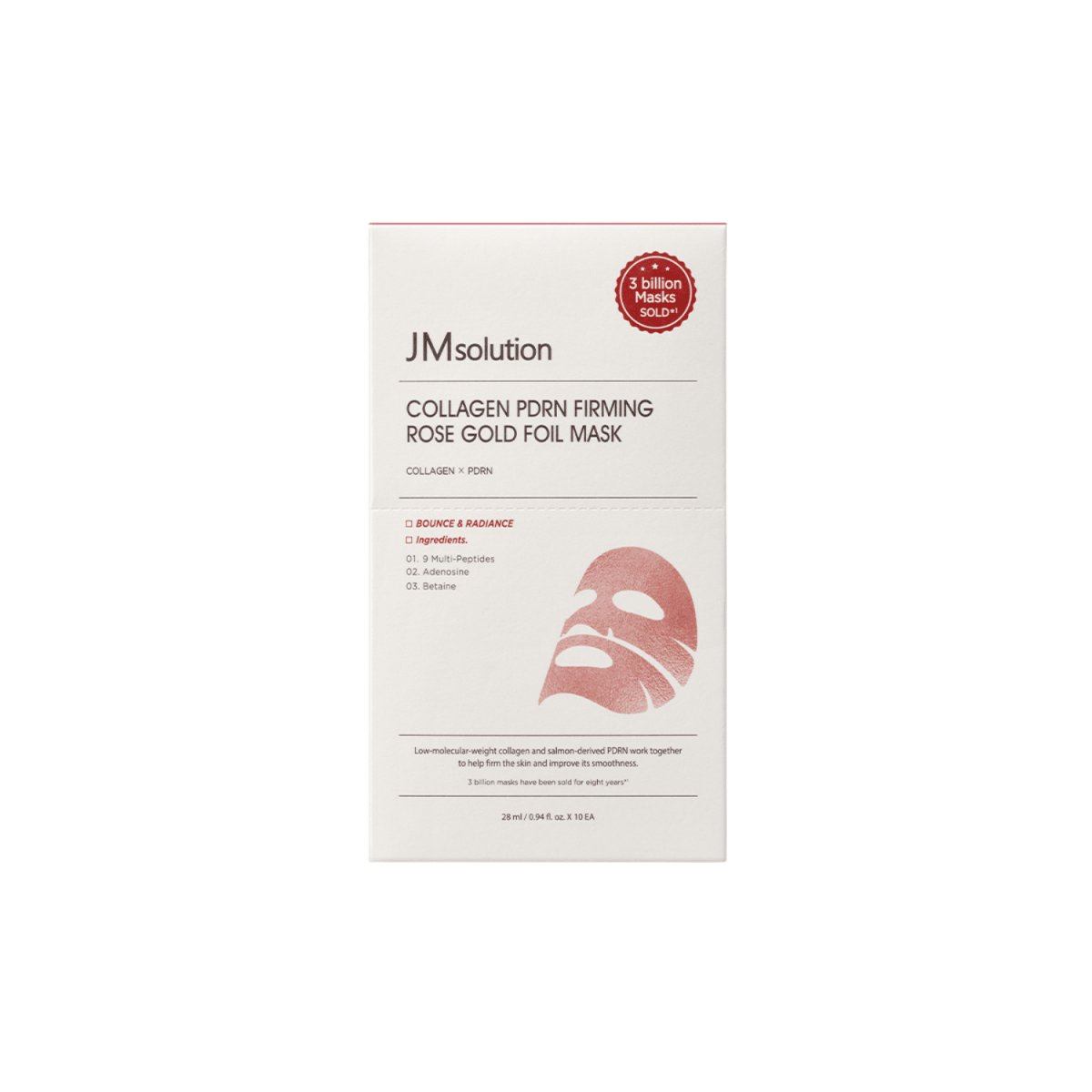 JMsolution Collagen PDRN Firming Rose Gold Foil Mask Box [10pcs] | La Cosmetique