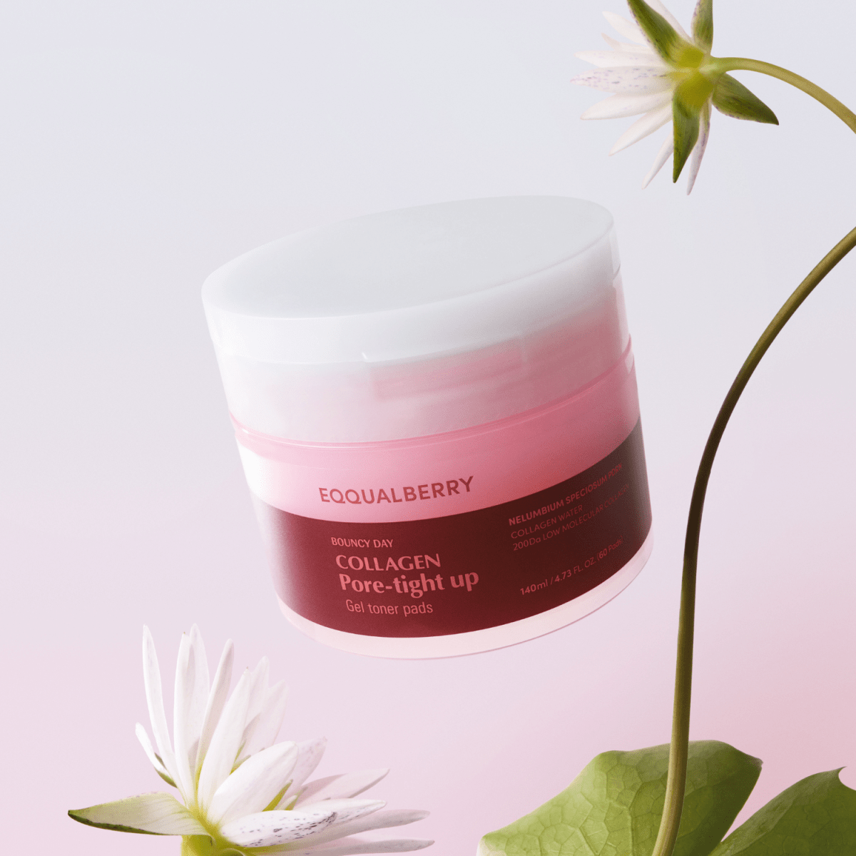 Eqqualberry Collagen Pore Tight Up Gel Toner Pad 60pcs | La Cosmetique