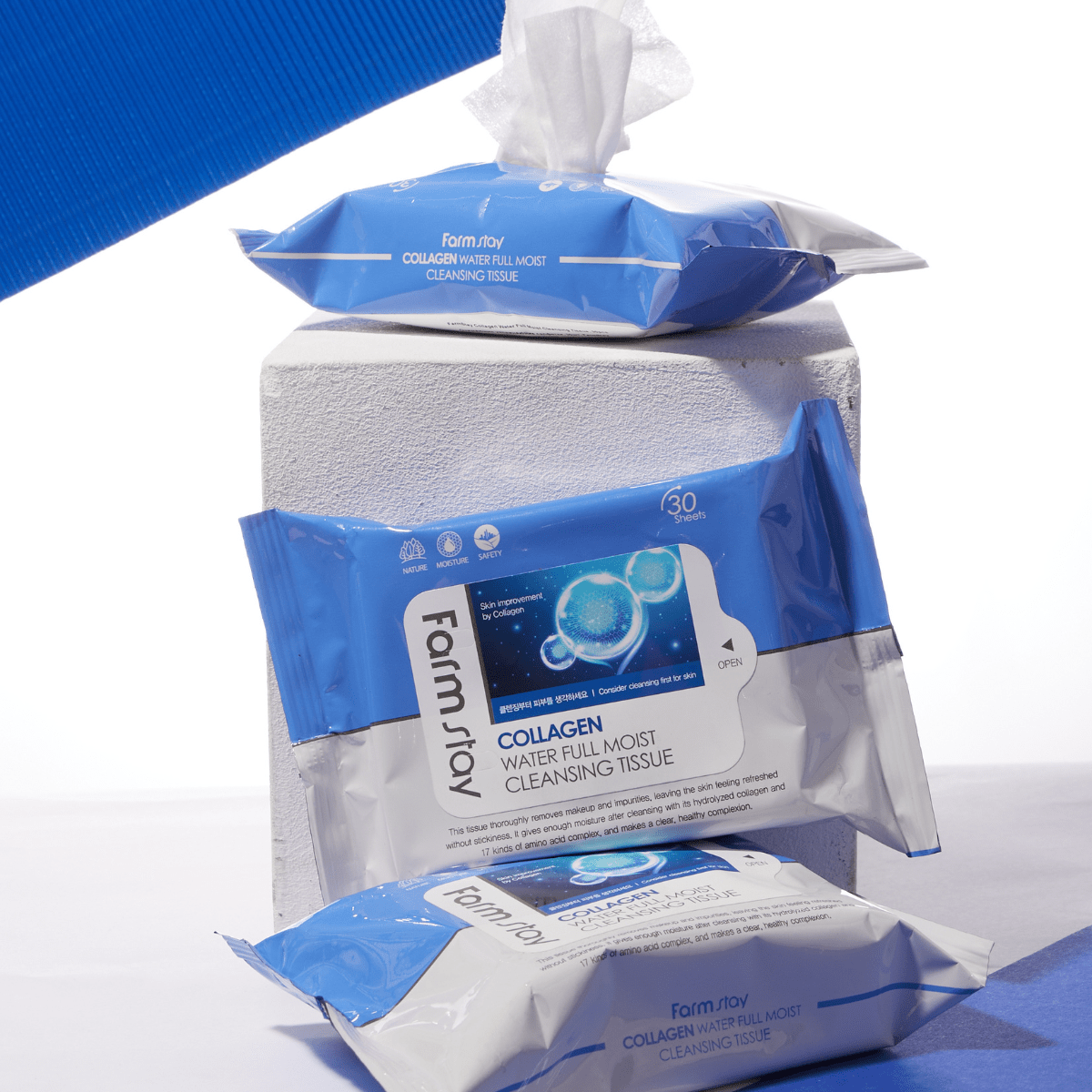 Farmstay Collagen Water Full Moist Cleansing Tissue [30 Sheets] | La Cosmetique