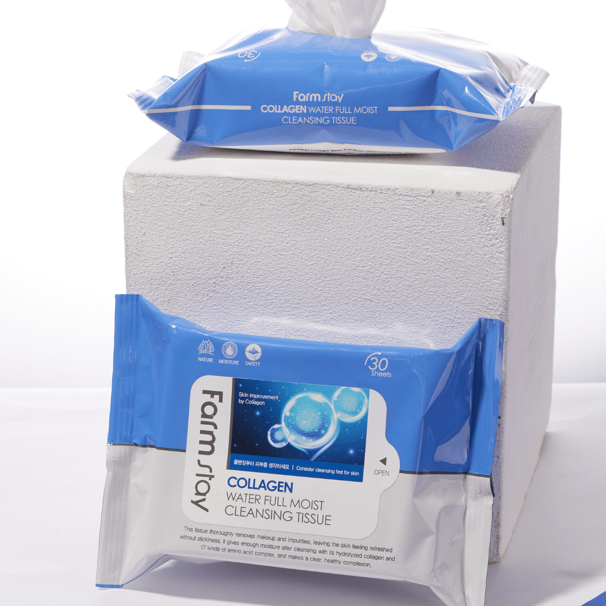 Farmstay Collagen Water Full Moist Cleansing Tissue [30 Sheets] | La Cosmetique