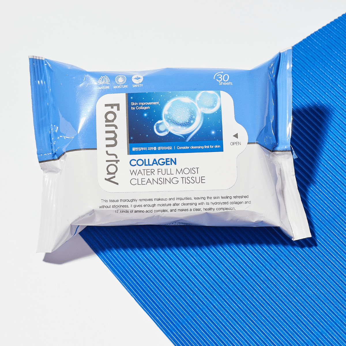 Farmstay Collagen Water Full Moist Cleansing Tissue [30 Sheets] | La Cosmetique