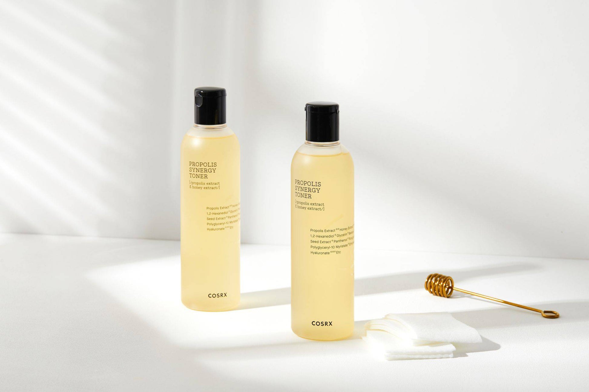 COSRX Full Fit Propolis Synergy Toner 150ml bottle with clear label, showcasing the nourishing skincare product for bright, hydrated skin.