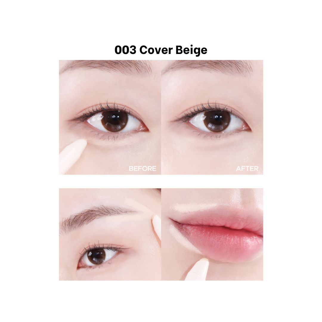 Peripera Mood Fit Pencil Concealer in beige, a portable concealer and corrector pencil for quick skin touch-ups.