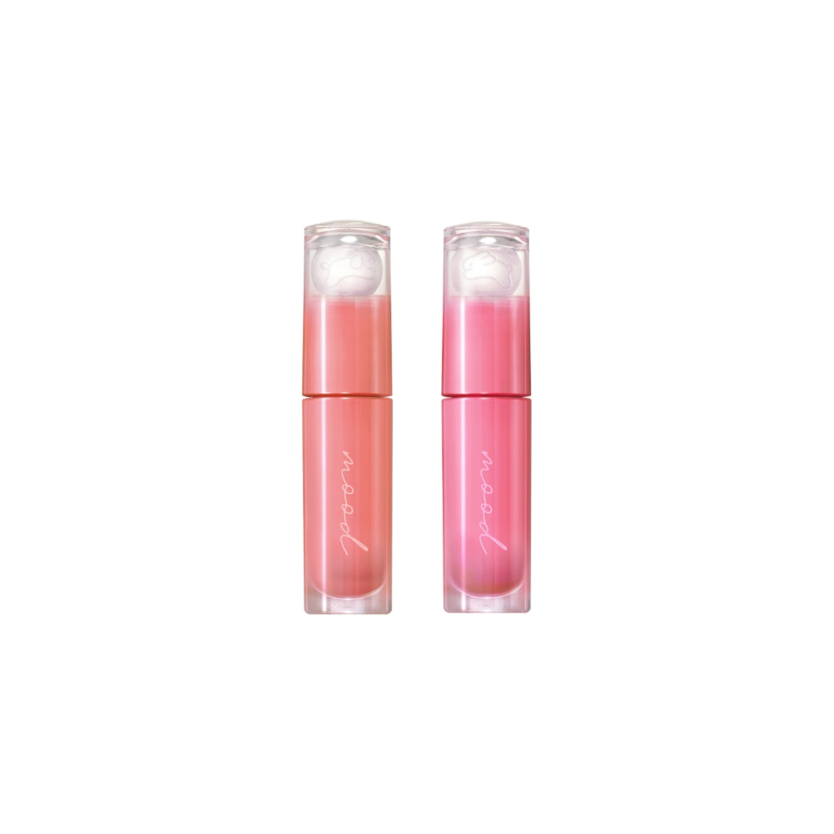 Peripera Ink Mood Glowy Tint lip tint in Tteok Recipe with glossy finish, shown on a model's lips.
