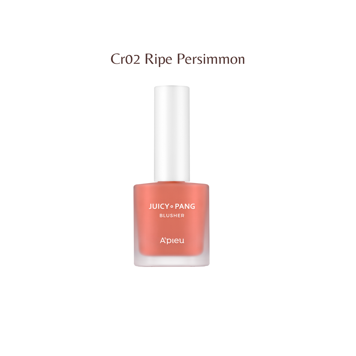 A'pieu Juicy-Pang Water Blusher in a soft pink shade, showing the blush compact and applicator on a white background.